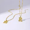 قلادة قلادة L inition inial for Women 26 Alphabet Chain Necklace من AZ 18K Gold Plated Name Charm Mens Sim Ffshop2001 Amxas