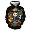 Men's Hoodies Men's Hoodie Sweatshirt 3d Print Halloween Funny Skull Streetwear Harajuku Oversized Hip Hop Jacket HoodieHalloween