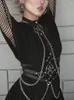 Paski Goth Grunge Pentagram Chain kobiety Punk Sexy Y2k uprząż kobieta Streetwear Emo alternatywna odzież gotyckie akcesoria 2022