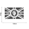 Bandiera della Regina Elisabetta II 3x5FT Banner britannico Decorazioni per il 70° partito