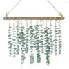 Decoratieve bloemen kunstmatige eucalyptus stengels blad faux takken muur hangende decor planten wit geld kerst bruiloft