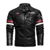 Men's Leather Faux Spring and Autumn Male Jacket Air Force Pilot Motorcycle Fashion Mosaic Red Coat 220912