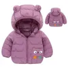 Jackets Winter Boys Warm Down Down Dood Fashion Baby Girls Leuke cartoon ritsjack Hooded Outerwear Children Coats 220912