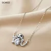 Pendentif Colliers DCARZZ Noël Squelette Collier Bijoux En Acier Inoxydable Chaîne Halloween Cristal Crâne Pendentifs Émail Femmes Cadeau