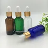 زجاجة عطر الزيت العطري الزجاجي 30 مل e سائل كاشف كاشف حاوية قطارة مع غطاء الذهب