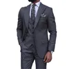 Erkekler Suits Blazers Klasik Gri Erkekler Takım İş Lapel İnce Fit Düğün Damat Kostüm Homme Smokin Terno Maskulino Blazer 3 Parça 220909