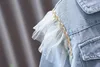 Jackets Spring Girls Coat denim jacket lace bow tie kids for girls Coats Toddler Outerwear Birthday Gift Kids cowboy 220912