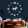 Wall Clocks Horse Riding Silhouette DIY Art Mirror Stickers Stallion Portrait Giant Clock Frameless Watch Equestrian Decor 220909