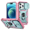Lens sliding window colourful Phone Cases For iPhone 14 14Pro 13 12 11 bracket prevention shells7165703
