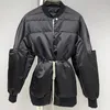 Womens Down Parkas Autumn and Winter Drawstring Tie Wide Down Flight Jacket 0829 220912