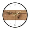 Настенные часы старая древесная структура текстура акриловая деревенская кабина загородна домашняя декор без тихого движения Печатные часы 220909