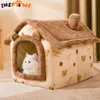 kennels pens Dog House Kennel Soft Pet Bed Tent Indoor Enclosed Warm Plush Sleeping Nest Basket with Removable Travel Dog Accessory 220912