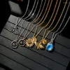 Pendant Necklaces Trendy Vintage Gold Color Moon Star Instect Choker Neck Strap Sweater Chain Necklace For Men Women