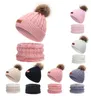 Bérets enfants hiver bonnet chapeau écharpe gants ensemble enfant en bas âge tricot cache-cou pour 2-10 ans garçons filles épais polaire doublé thermique