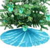 Décorations de Noël Arbre Jupe En Peluche Fausse Fourrure Tapis Tapis Ornements De Mariage Anniversaire Année Décoration