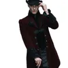 Vestes pour hommes Steampunk Veste d'hiver Hommes Outwear Noir Rouge À Manches Longues Hommes Gothiques Coupe-Vent Hommes Softshell Court Royal Manteaux Et