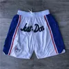 شورت كرة السلة شبكة فقط دون رجعية 1996-97 نسخة من المدينة ارتداء رياضة مع سحاب جيب السوستة ورك البوب ​​الأحمر الأزرق bck وايت