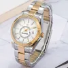 Manlig klocka vattent￤ta klockor automatiska mekaniska rostfritt st￥l kalender 42mm aff￤rsm￤stare armbandsur fabriksf￶rs￶rjning