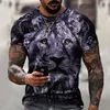 Erkek Tişörtleri Moda Tiger Hayvan Grafik Erkekler 3D Gömlek Yaz Sokak Tarzı O yakalı kısa kollu harajuku büyük boy erkek tişörtler
