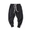 Men's Pants 2022 Men Cotton Linen Jogger Trousers Streetwear Casual Man Harem Solid Color Cargo Oversized Men's Clothing