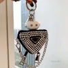 Evening Bags 3pcs Hobo Bag Rhinestone Tote Axillary Bag Women Mini Nylon Handbags Full Water Drill Pendant Fashion Crossbody Shoulder Bags