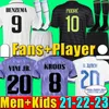 22 23 Benzema Soccer Jersey Finals 14 Champions Football Shirt Vini Jr Camaveringa Alaba Hazard Asensio Modric Marcelo Valverde Madrids Men Kids 2022 2023