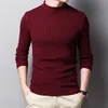 Mens Sweaters Fashion Casual Striped Boutique Wool Sweaters Men Slim Soft Warm Pullovers Spring Male Arrivals Oneck Solid Color Knitwear 220912