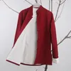 Herrjackor Herrens avslappnade dubbla däckjacka Autumn Winter Kung Fu Coat Traditionell kinesisk tang kostym Coat Tai Chi Uniform Cotton Tops 220912