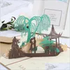 Wenskaarten wenskaarten 3D Card Holiday Home Wedding Uitnodiging met envelop ansichtkaarten vouwjaar ambacht uitgehold papier d dhous