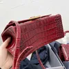 Sablier Sac Fourre-Tout Sacs Épaule Cross Body Sac À Main Femmes En Cuir Véritable Crocodile Motif Matériel Lettre Boucle Rabat Bourse Amovible Sangle Portefeuille 2022