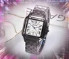 Cadran romain carré montres pour hommes 40mm pleine fine en acier inoxydable ceinture en cuir horloge montres-bracelets automatique mouvement à quartz Simple luxe populaire montre-bracelet
