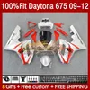 OEM Fairings Kit For Daytona 675 675R 09 10 11 12 Body 150No.58 Daytona675 2009 2010 2011 2012 Bodyworks Daytona 675 R 2009-2012 Injection mold Fairing silvery red blk
