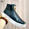 Новые мужские повседневные роскошные дизайнерские дизайнеры Black Men Loafers Shoes Male Male High Top Luxe Brand Sneakers Молодежные ковбойские сапоги A2