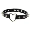 Gargantilha Punk Spike Black Goth Colar Corrente Couro Pu Colar Rock Colar Bondage Pingente Jóias Góticas Acessórios