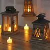 Świecane świece Świece Uchwyt Vintage odporna na warunki atmosferyczne stołowe wiszące latarnia drewno świecznik