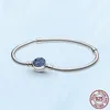 Neues, authentisches, beliebtes 925er-Sterlingsilber-Armband für Damen, herzförmige Schlangenkette, passend für Pandora-Charm-Perlen, Schmuck, Geschenk mit Originalverpackung