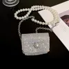 Belts Fashion Rhinestones Pearl Chain Belt Cute Mini Bags For Women Quality Long Tassel Bag Diamond Shoulder Messenger