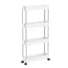 Hooks Adjustable Storage Carts 4 Layer Trolley Wheel Kitchen Tableware Bathroom Organizer Bracket Supplies Tools Accessories