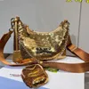 bolsas de grife hobo lantejous bolsas de roupa de axilas crossbody moda moda moda de três peças letra shimmer impressão removível alça de ombro largo nylo