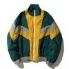 Men's Jackets Hip Hop Patchwork Cargo Men Streetwear Color Block Zipper Jacket Coats Harajuku Loose Windbreaker Outwear
