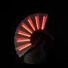 Party Decoration 1pc Luminous Folding Fan 13inch Led Play Colorful Hand Held Abanico Fans For Dance Neon DJ Night Club Party 912