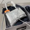 Sablier Sac Fourre-Tout Sacs Épaule Cross Body Sac À Main Femmes En Cuir Véritable Crocodile Motif Matériel Lettre Boucle Rabat Bourse Amovible Sangle Portefeuille 2022