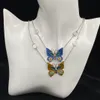 Classic Fashion Butterfly Pendant Necklaces women Flower Necklace Designer Jewelry 18K Plated Jewelry Accessories No Box