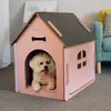 Casas de cães semi-compensadas de canetas de canis simples gaiolas de gaiola de gaiola de gaiola respirável Villa cães de madeira canis quatro estações de animais de estimação Universal Pet Room Products T 220912