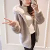 Women's Fur Faux Rabbit Imitation Winter Grass Coat Ladies Artificial Hooded Soft Warm Overcoat Women Jacket Zip Top Streetwear 220912