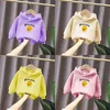 Hoodies 2-8 yaşında kızlar giyim bahar sonbahar çocukları kapüşonlu kazak baskılı boş zamanlar uzun kollu üstler erkekler saf renk kalın hoodie