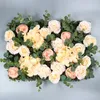 40x60 cm konstgjorda blommor Silk Rose Flower Wall Pink Romantic Wedding Decoration Party Holiday Firande utomhusbakgrund