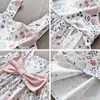 Girl Dresses Summer Baby Dress 2-Piece Cotton Sleeveless Bow Flower Sun Hat 0-5 Year Old Breathable Leisure Skirt