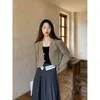 Women's Two Piece Pants 2022 Autumn Light Luxury Fashion Sexy Short Long-sleeved Suit Jacket Women Tops Suits Boutique Clothing Simple Style