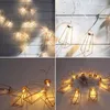 Strings 2/3 meter Metalen lantaarns Lamp Rose Gold String slinger batterij aangedreven achtertuin draad voor kerstbuitendecoratie